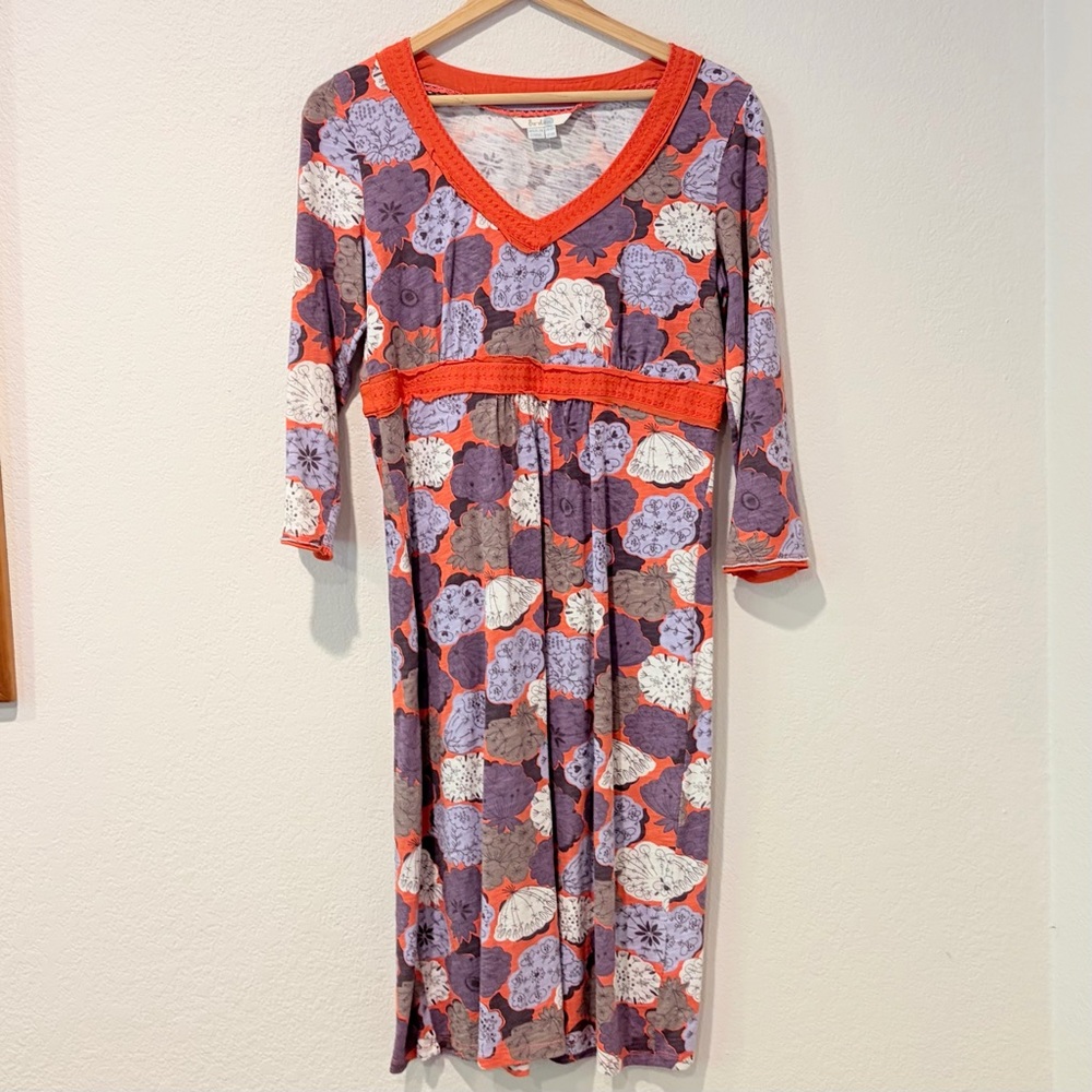 BODEN Women’s 3/4 Sleeve Floral Casual Jersey Dress – Size 6